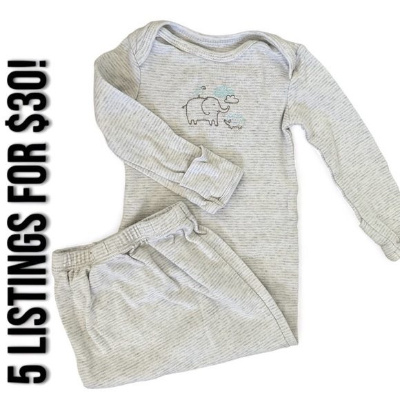 Carter’s 3 Months Baby Boy Gown Sleeper elephant print - Picture 1 of 8